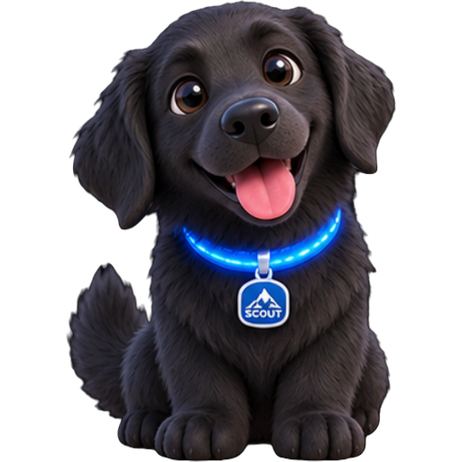 Scout the happy black puppy